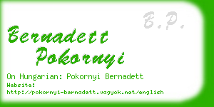 bernadett pokornyi business card